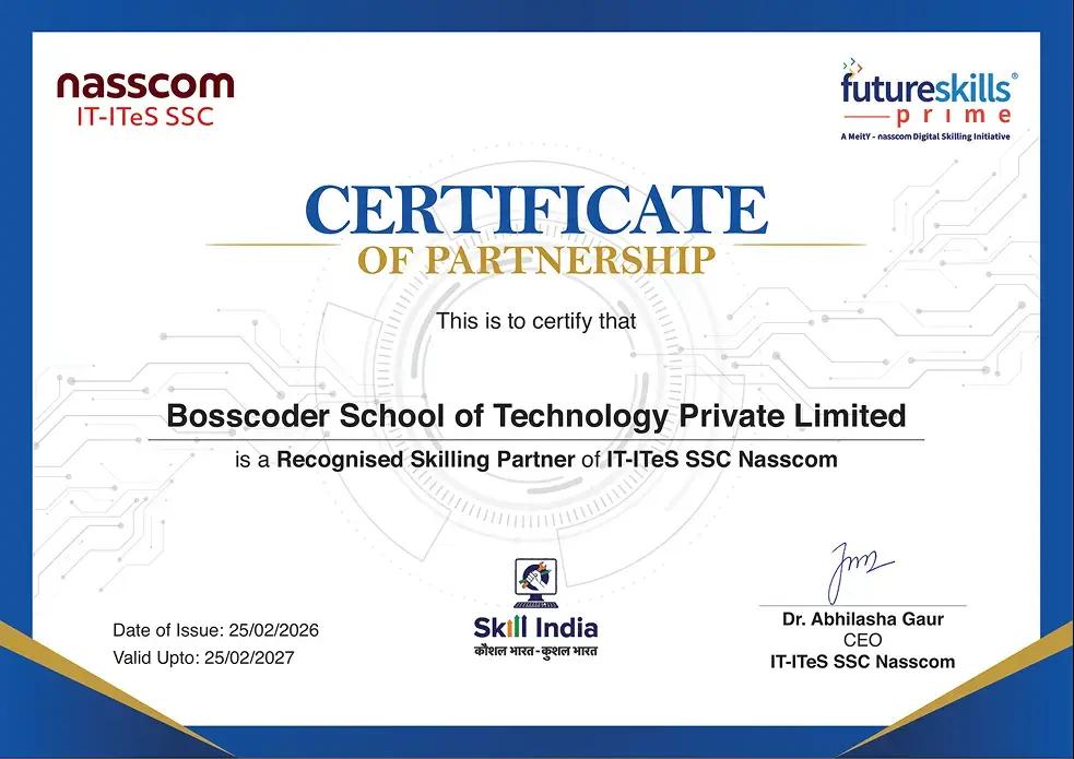 NASSCOM Certificate of Partnership